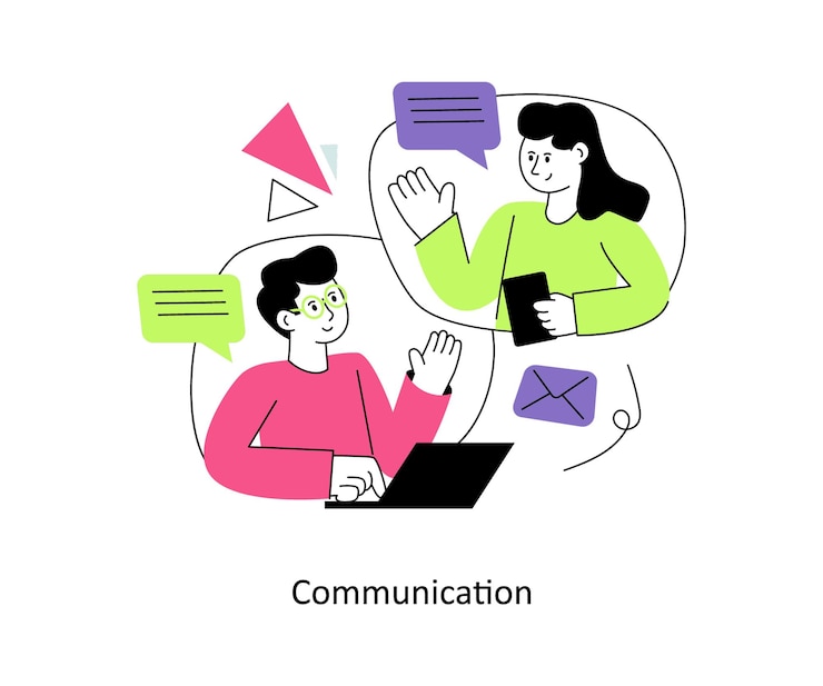 Vector communication flat style design vector illustration stock illustration