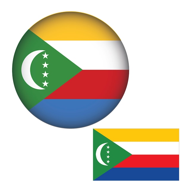 Comoros Flag Round Shape