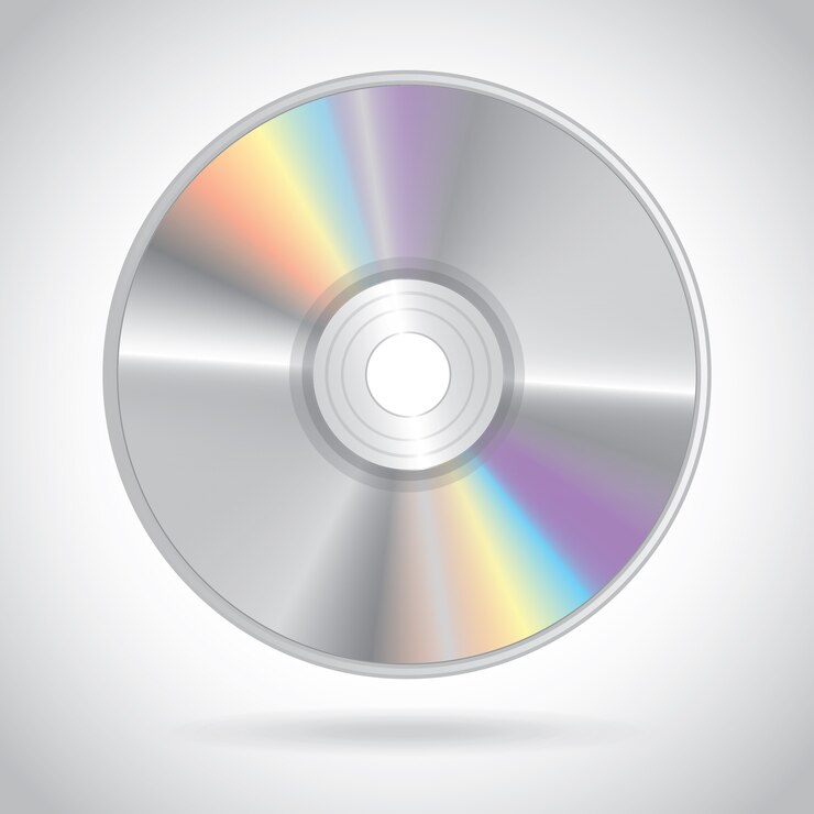 Vector compact disc design over gray background vector illustration