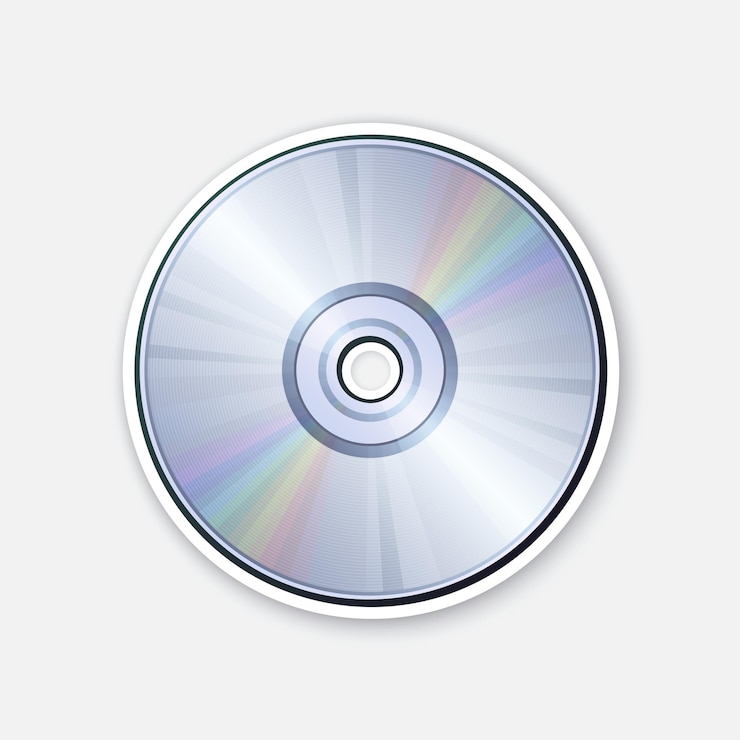 Vector compact disc with rainbow reflection optical laser disk cd or dvd vector illustration