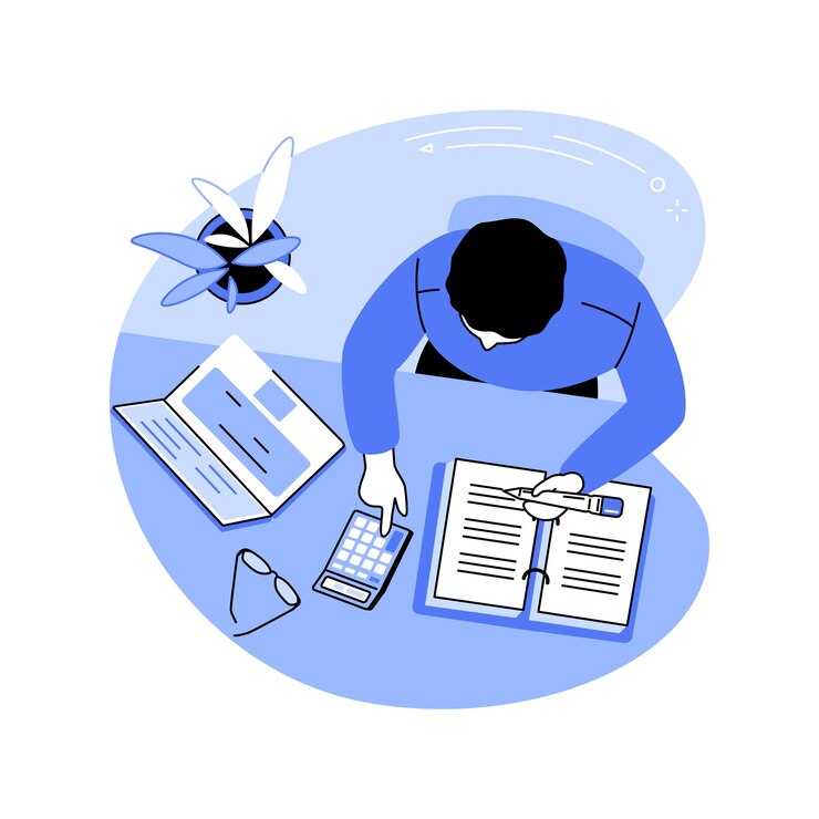 Vector company accountant isolated cartoon vector illustrations
