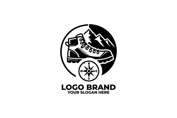Vector compass and boot logo