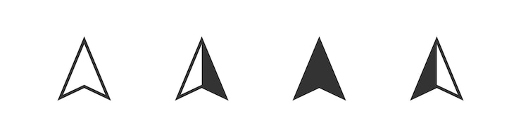 Vector compass arrow black icon north map point vector illustration