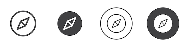 Compass icon Simple outline vector logo