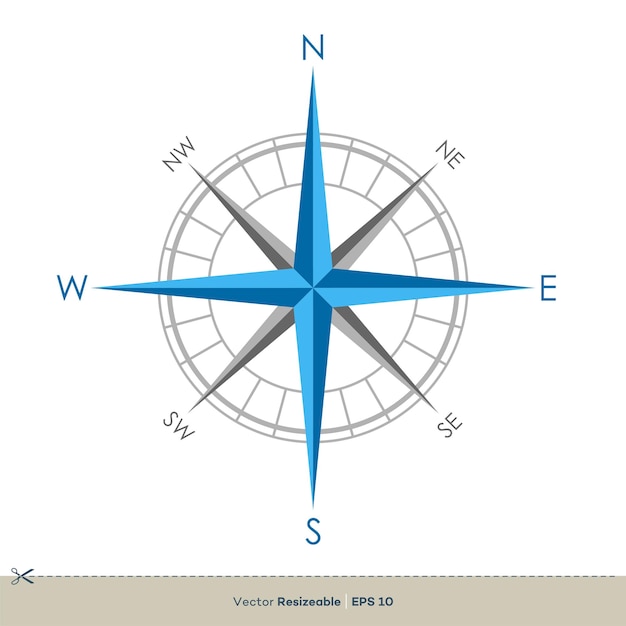 Compass Rose Vector Template Illustration Design Vector EPS 10