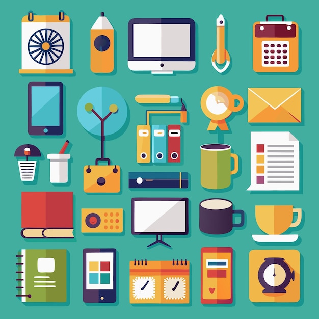 Comprehensive Office Icon Set Streamline Your Business and Work Flow