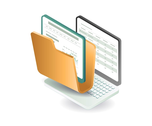 Computer data management concept illustration