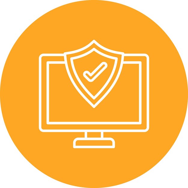 Computer Firewall Vector Illustration Style