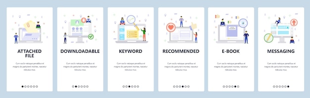 Computer icons files and data online profiles recommendation chat messages mobile app onboarding