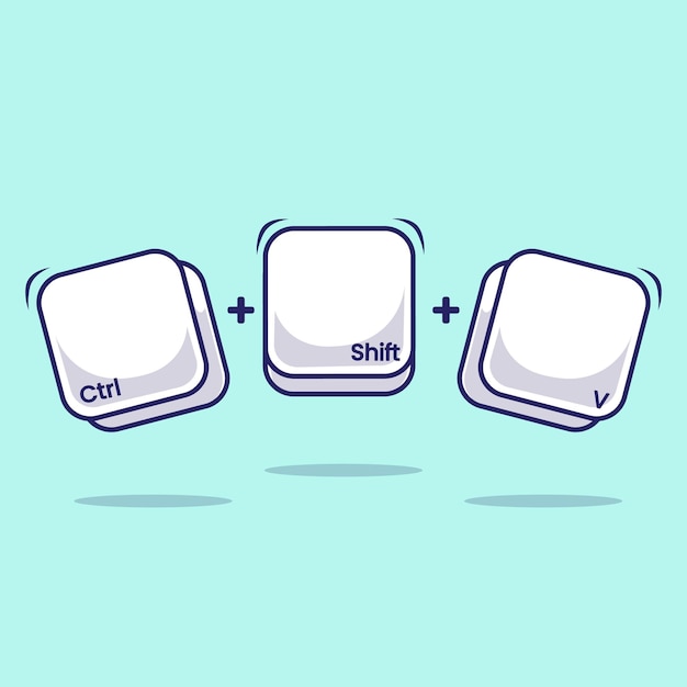 Computer keyboard combination shortcut Ctrl shift plus v button suitable used for typing technology Innovation for Work efficient innovation