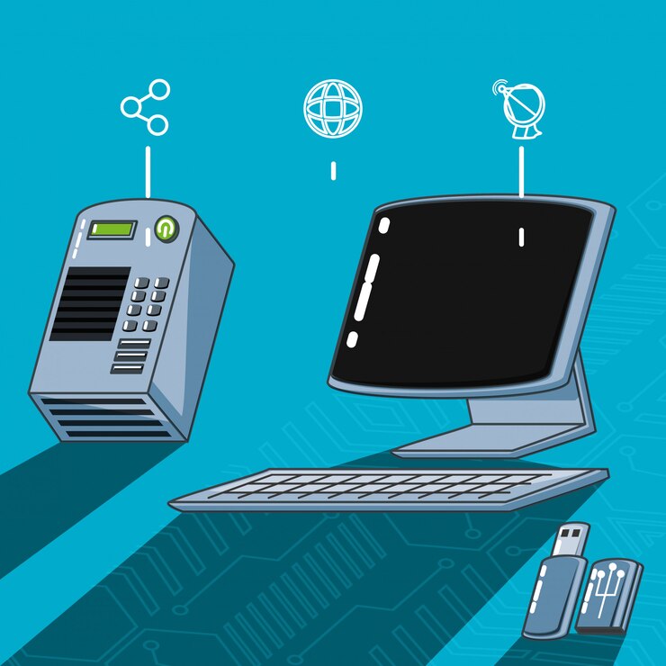 Vector computer technology set gadgets