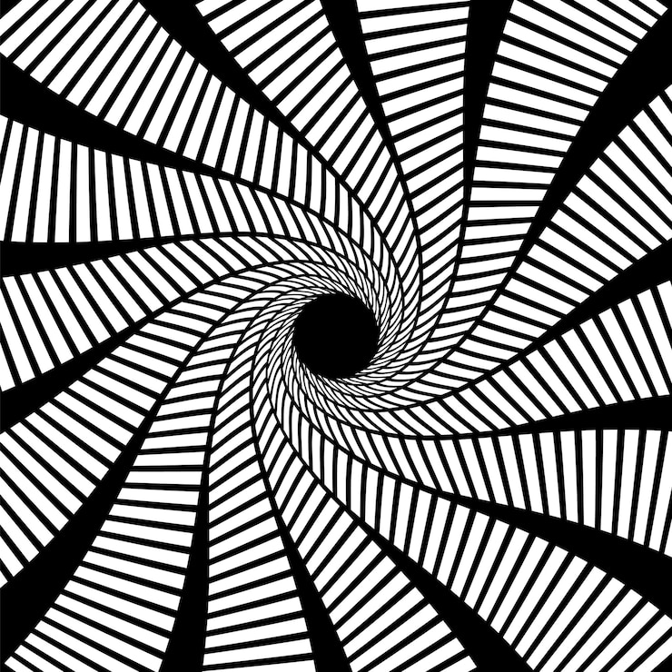 Vector concentric hypnotic spiral psychedelic swirl