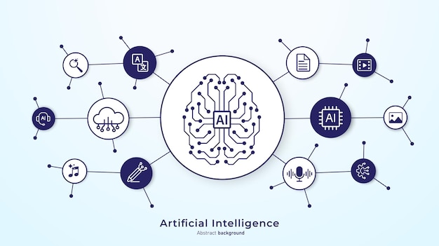 concept of artificial intelligence ai technology for big data analytics and generate ideas creating innovation from machine learning ai and neural networks vector illustration