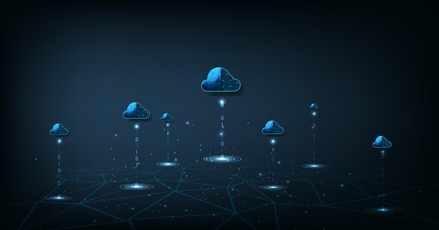 concept of cloud computing technology on the data network