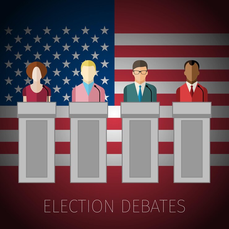 Vector concept of election debates or press conference