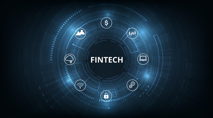 Vector concept of financial technologybanking and money transaction