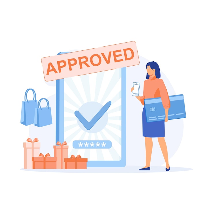Vector concept of payment approved, online mobile payment and banking service, flat vector modern illustration