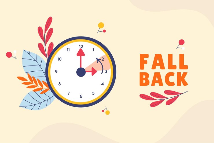 Vector concept transition to winter fall back