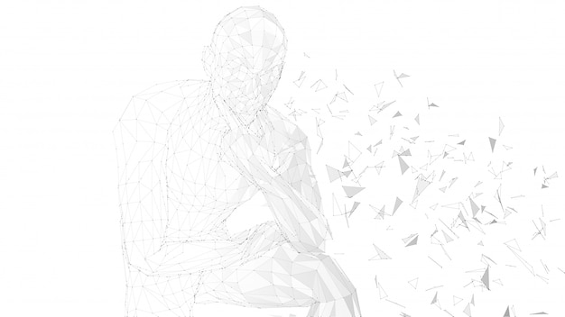 Conceptual abstract man thinking