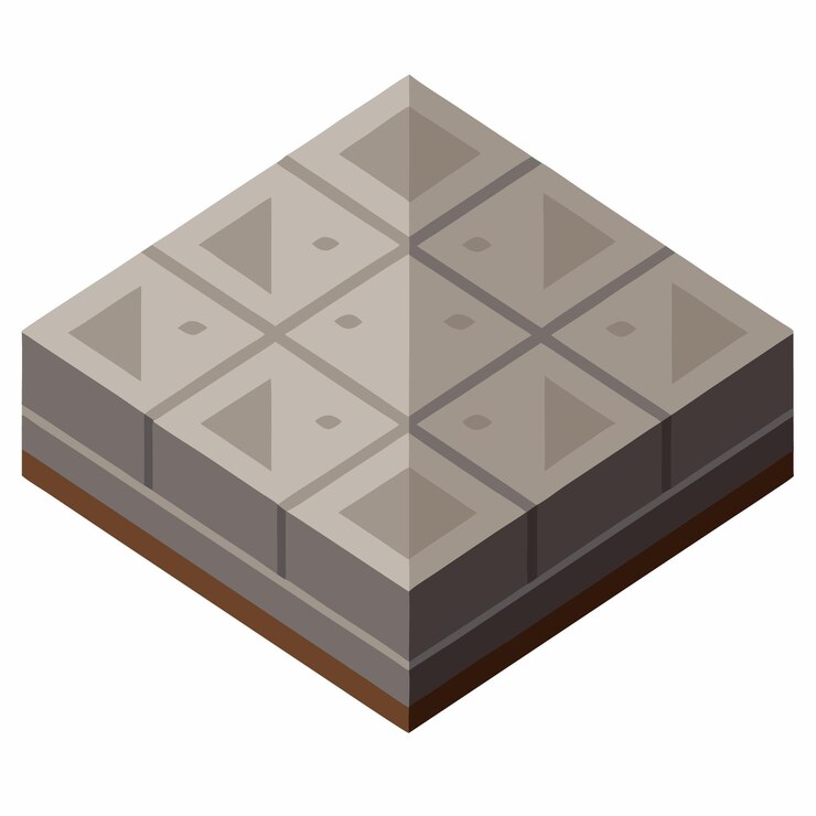 Vector concrete tile isolated on white background