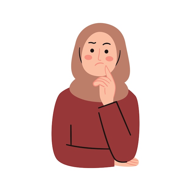 Confused Muslimwoman thinking about something