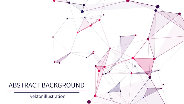 connection of dots and lines on a white background abstract vector illustration