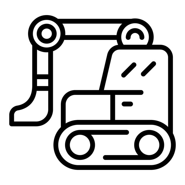 Construction excavator icon outline vector Female engineer Builder architecture