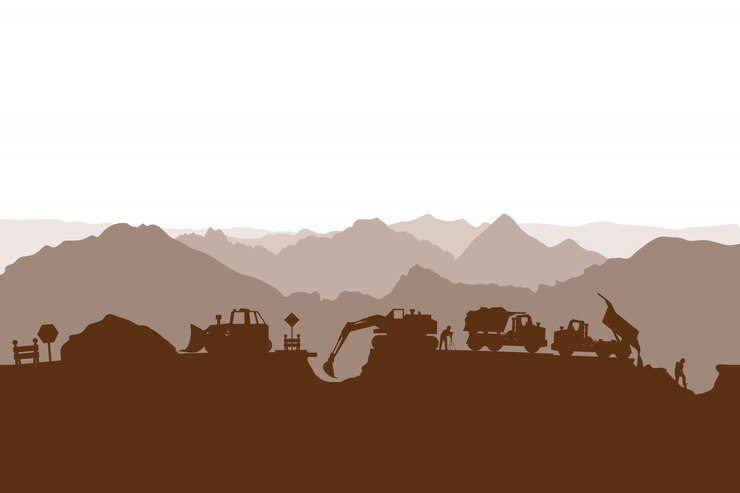 Construction process silhouette