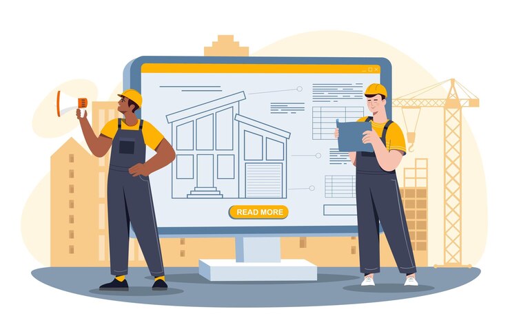 Vector construction workers concept