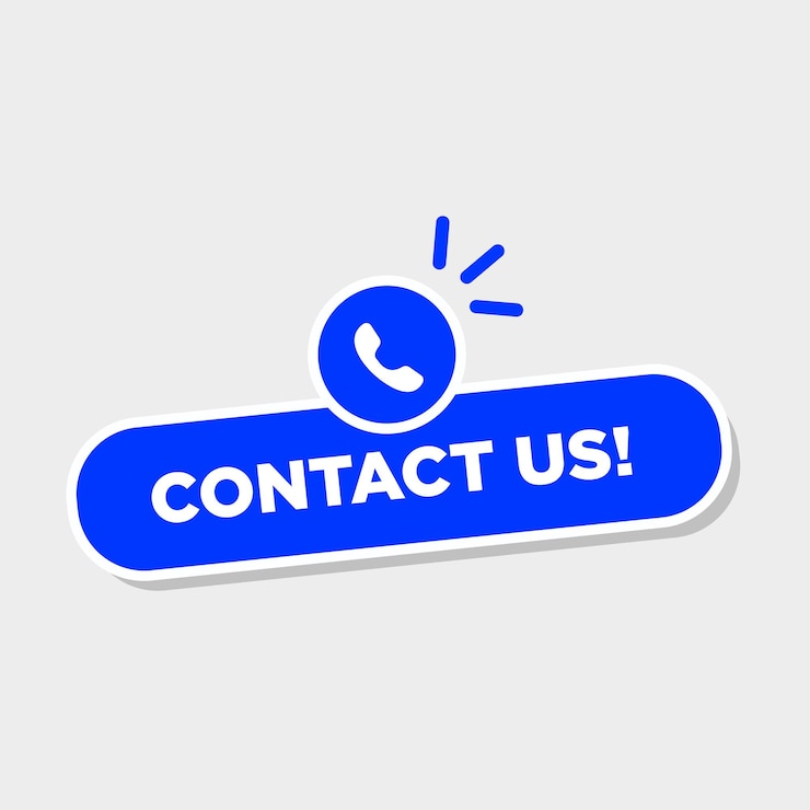 Contact us sticker button label badge flag sign symbol