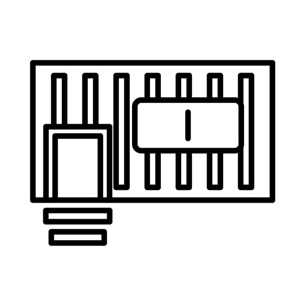 Container House Line Illustration