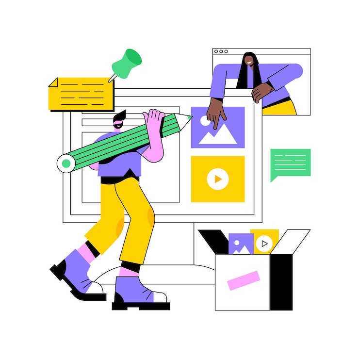 Vector content creation abstract concept vector illustration