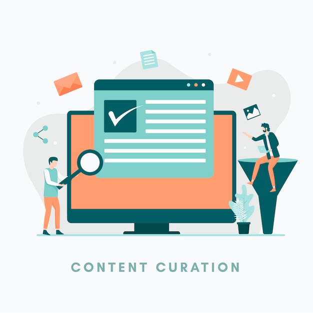 content curation illustration concept illustration for websites