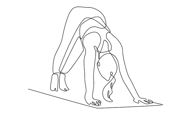 continuous line art of Woman Yoga Pose