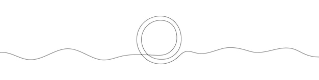 continuous line drawing of round frame one line icon of frame