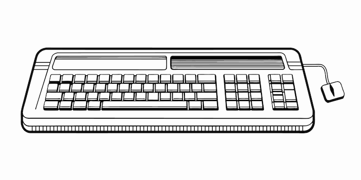 Vector continuous one line drawing of a keyboard