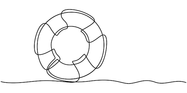 continuous one line drawing of lifebuoy single continuous line drawing lifebuoys rescue belts