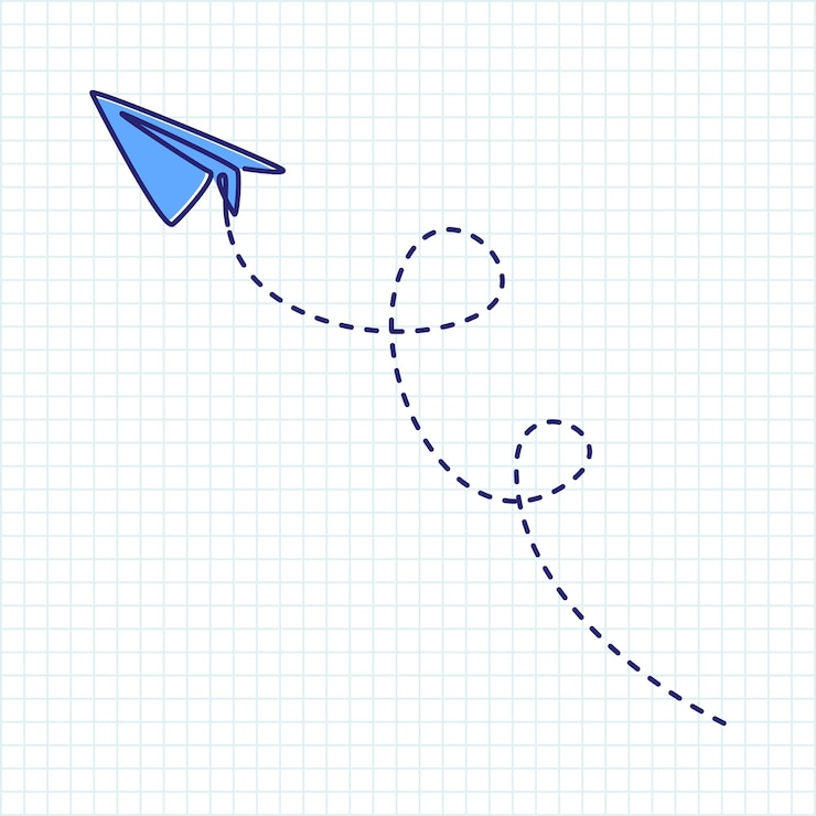 continuous one line drawing of paper plane vector illustration