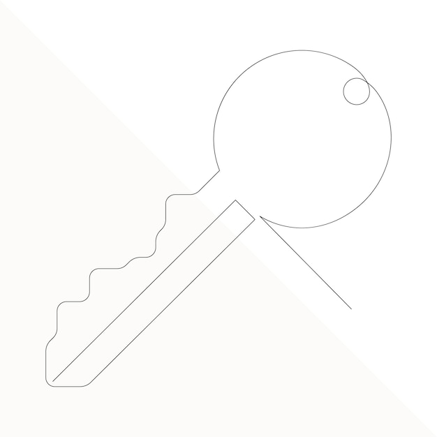 continuous single line art of key house key simple line drawing vector design