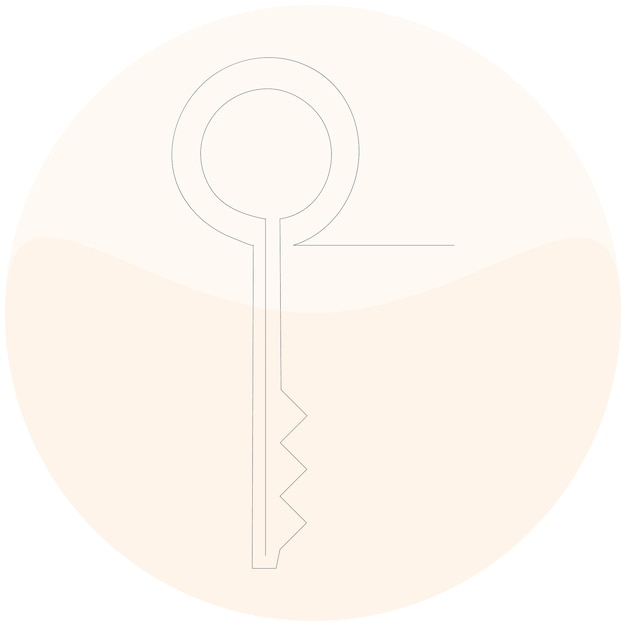 continuous single line art of key house key simple line drawing vector design