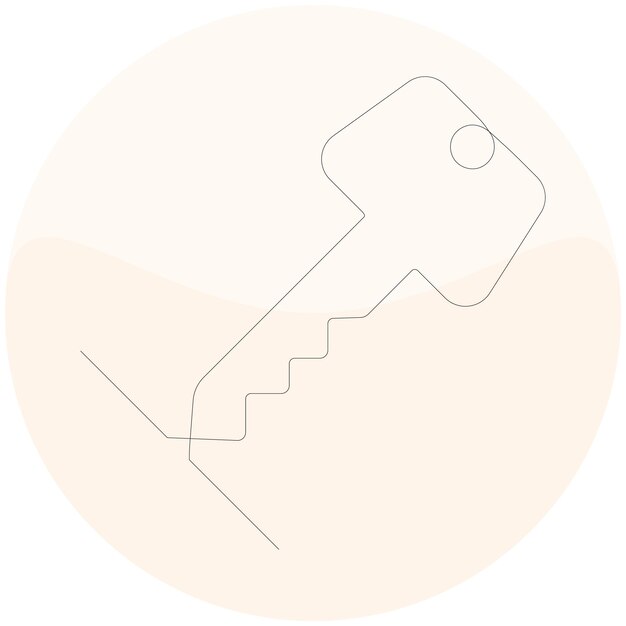 continuous single line art of key house key simple line drawing vector design