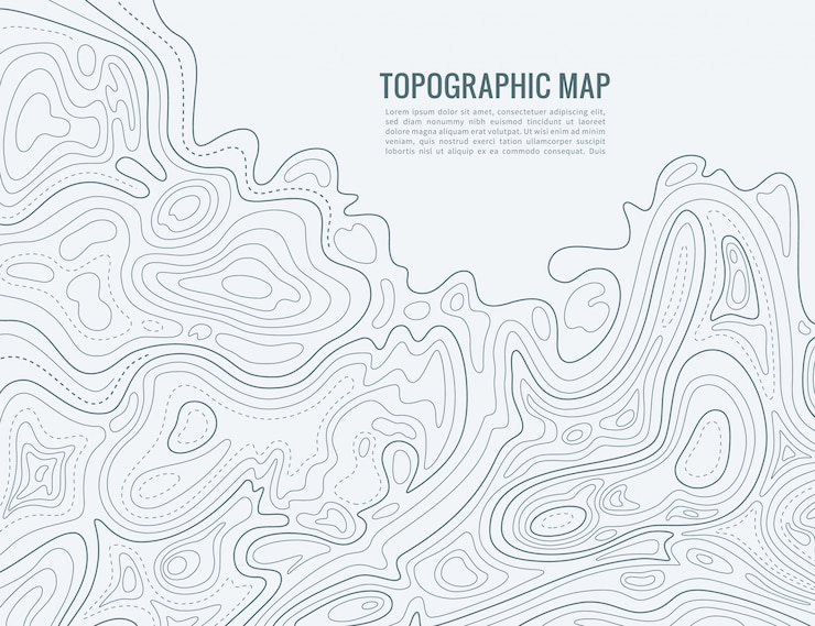 Vector contour line map. elevation contouring outline cartography texture. topographical relief map 
