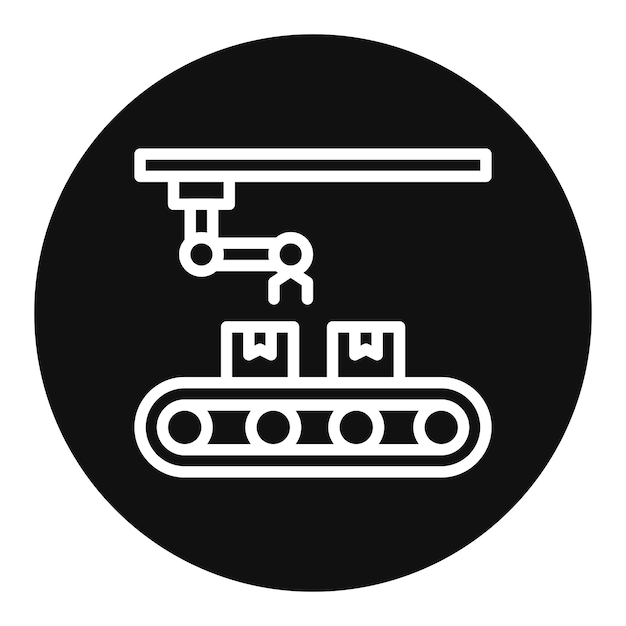 conveyor robot icon vector image can be used for biometrics