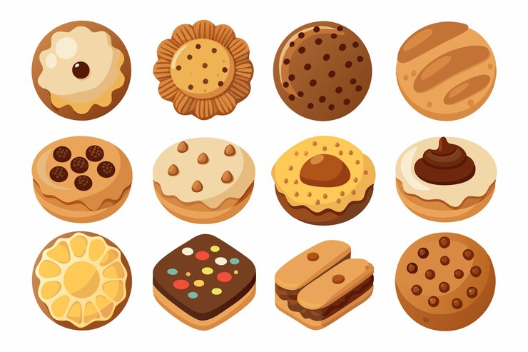 Vector cookie color art illustration for cookbook