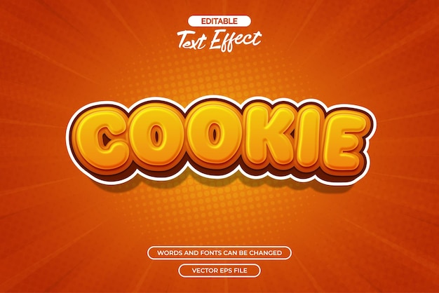 cookie editable text effect vector