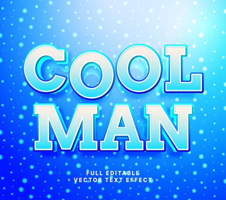 Vector cool man, editable text effect