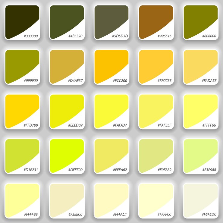 Vector corak palet warna kuning