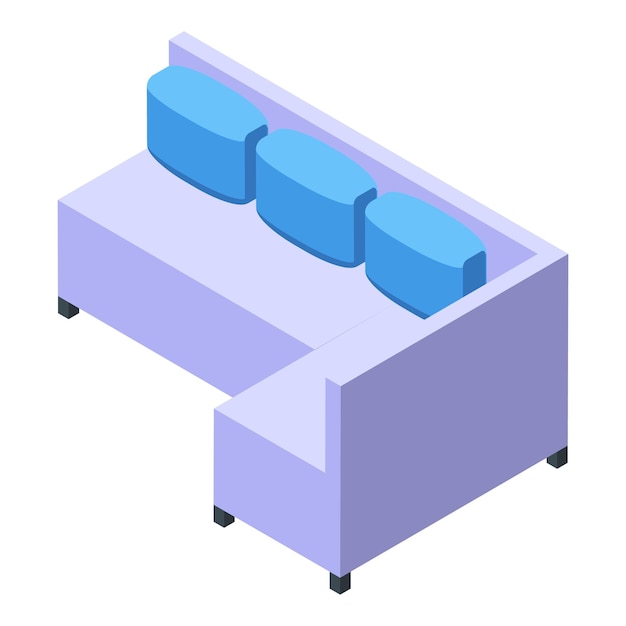 Corner style sofa icon isometric vector Room design interior