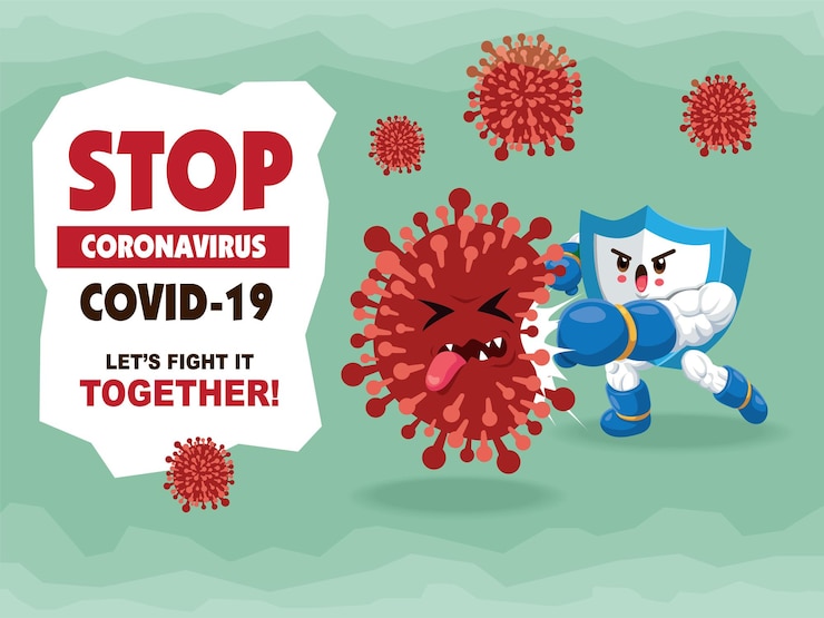 Vector coronavirus icon with red sign covid19 coronavirus bacteria coronavirus outbreak