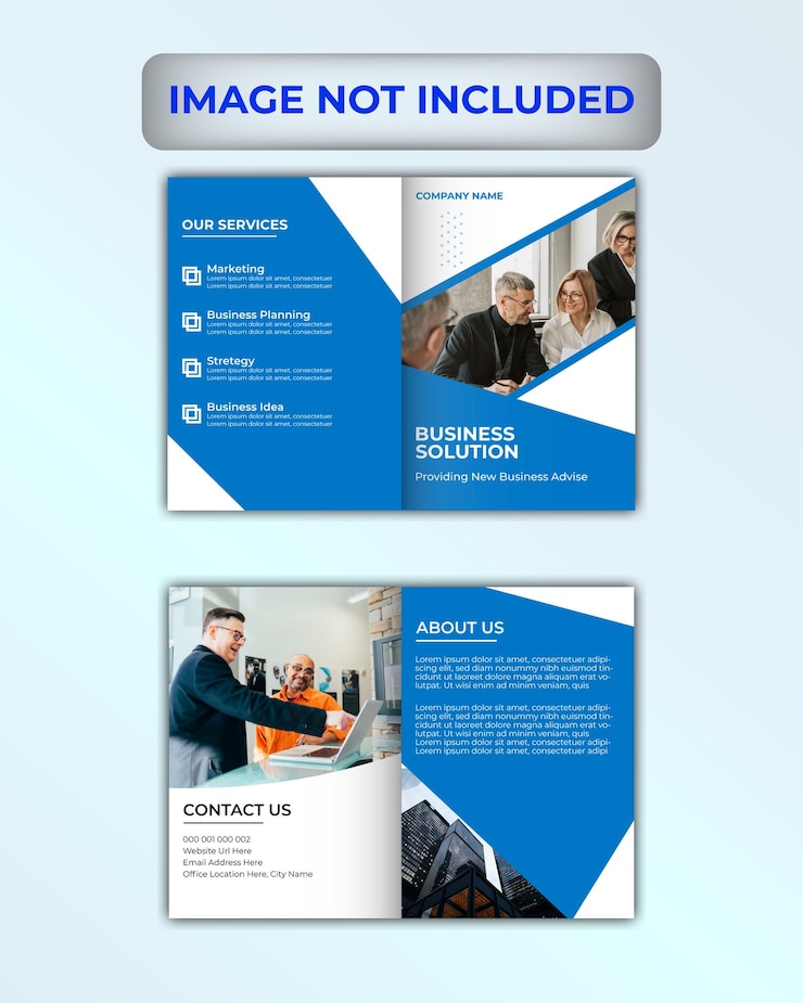 Vector corporate bi fold brochure template design